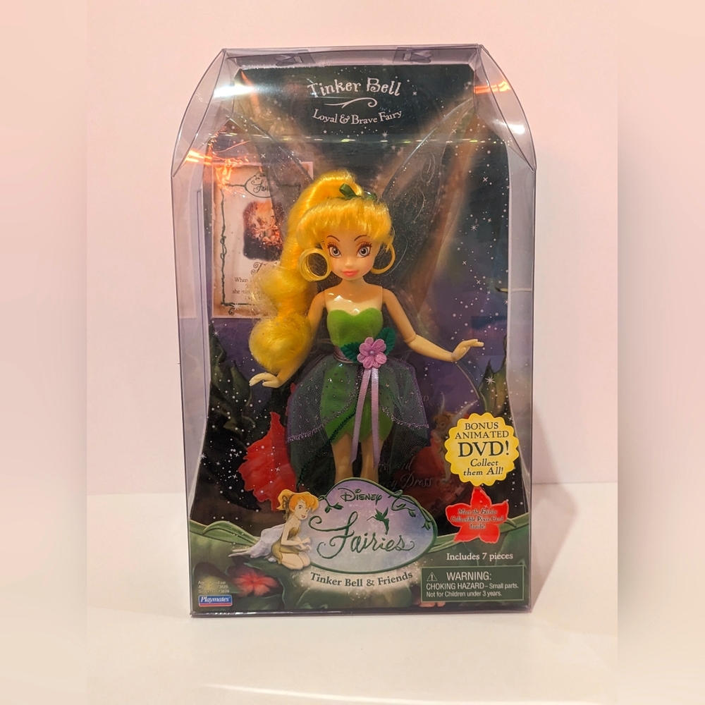 Disney Fairies Tinker Bell & Friends TINKER BELL Brave Loyal Fairy NEW w/ DVD